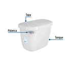 Tanque bajo de porcelana con accesorios, blanco, FOSET 3