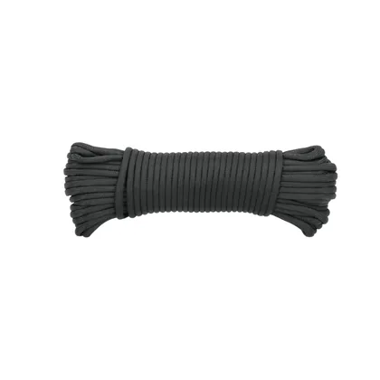 Piola de nylon paracord de 4mm x 15m negro, madeja, FIERO