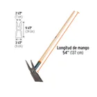 Azadón dos cuernos, mango de madera 54', TRUPER 3