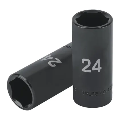 Dado largo impacto de 24 mm, 6 puntas, cuadro 1/2', TRUPER