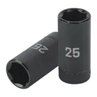Dado largo impacto de 25 mm, 6 puntas, cuadro 1/2', TRUPER 1