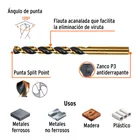 Broca HSS 21/64' Trugold para metal, TRUPER EXPERT 3