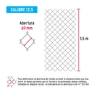 Rollo malla ciclónica cal.12.5, 1.5x20m, abertura 69mm 31kg 3