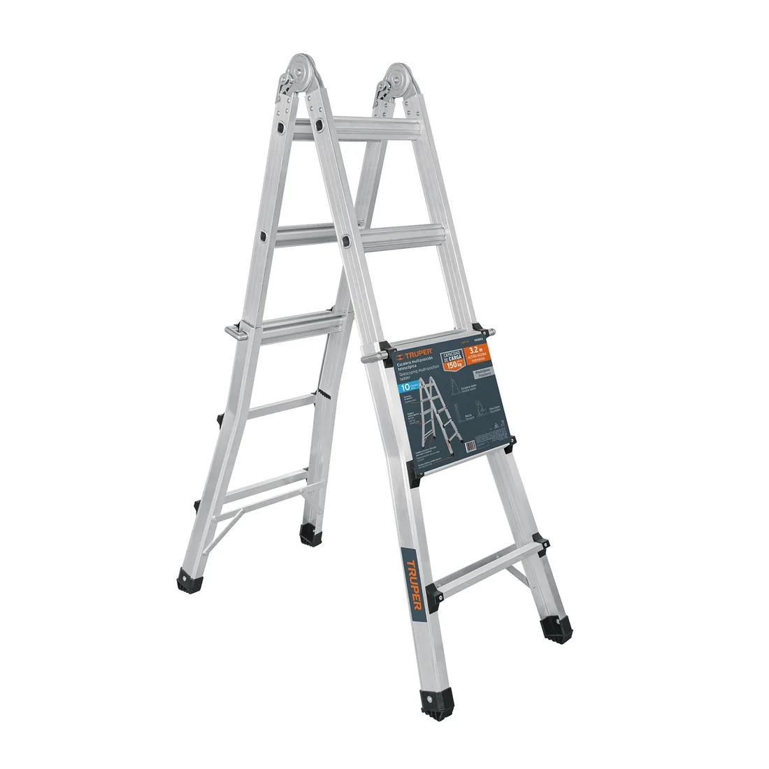 Multiescalera telescópica, 3.2 m, capacidad de carga 150 kg