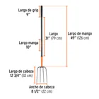 Bieldo para paja, 4 dientes, mango largo de acero 48' TRUPER 3