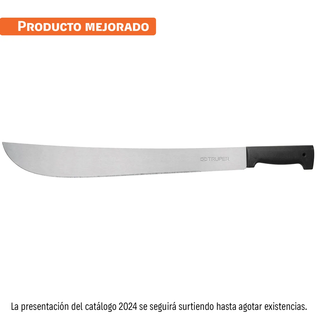 Machete estándar 18' cacha negra inyectada, en bolsa, TRUPER