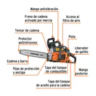 Motosierra 38 cc a gasolina con barra de 14', TRUPER 2