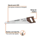 Serrucho Rapid 20', 7 DPP, mango de madera, TRUPER 2