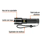 Linterna LED recargable, de aluminio, 1,200 lm, TRUPER 2