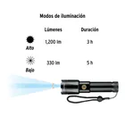 Linterna LED recargable, de aluminio, 1,200 lm, TRUPER 9