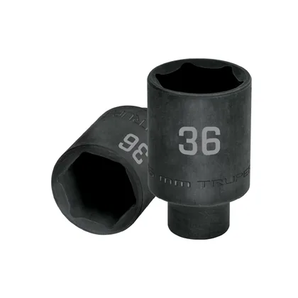 Dado largo impacto de 36 mm, 6 puntas, cuadro 1/2', TRUPER