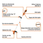 Desbrozadora inalámbrica 40V, 2 baterías 2Ah,1 carg.dual,PRO 2