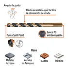 Broca HSS 3/8' Trugold para metal, TRUPER EXPERT 3