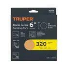 Paquete con 5 discos de lija 6' grano 320, ciegos, TRUPER 4
