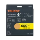 Paquete con 5 discos de lija 6' grano 600, ciegos, TRUPER 4