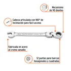 Llave combinada con matraca 12 mm flexible, EXPERT 2