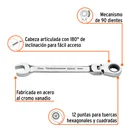 Llave combinada con matraca 14 mm flexible, EXPERT 2