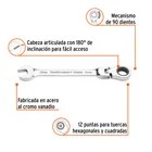 Llave combinada con matraca 15 mm flexible, EXPERT 2