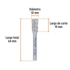 Lima rotativa punta cilindro, 6 mm, TRUPER 3