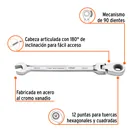 Llave combinada con matraca 19 mm flexible, EXPERT 2