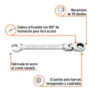 Llave combinada con matraca 1/2' flexible, EXPERT 2