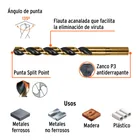 Broca HSS 25/64' Trugold para metal, TRUPER EXPERT 3