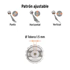 Pistola p/pintar híbrida vaso plástico,1.5mm, TRUPER 5