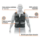 Chaleco seguridad reforzado negro con bolsas, EG, EXPERT 2
