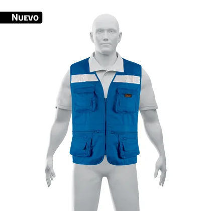 Chaleco brigadista reforzado, azul rey, G, TRUPER EXPERT