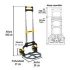 Diablo de carga, plegable de aluminio y base acero, 100 kg 3