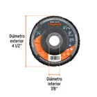 Disco removedor / limpieza 4-1/2' centro 7/8', TRUPER 3