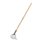 Cultivador forjado, 4 dientes, mango de madera 54', TRUPER 1