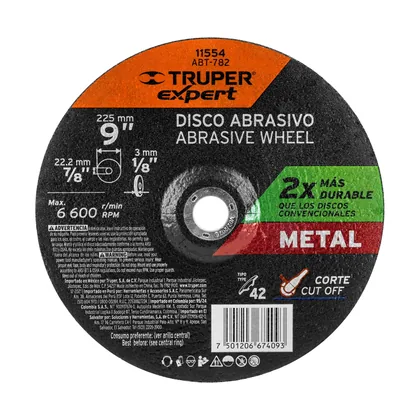 Disco Tipo 42 de 9' x 3.2 mm corte metal, TRUPER EXPERT