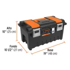 Caja p/herramienta 19' c/compartimentos y broches metálicos 3