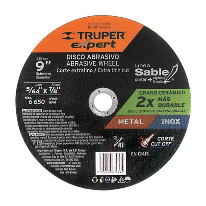 Disco abrasivo de corte preciso metal 9' x 2 mm, EXPERT