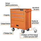 Gabinete metálico móvil, 4 cajones, capacidad 90 kg, TRUPER 2