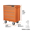 Gabinete metálico móvil, 6 cajones, capacidad 130 kg, TRUPER 3