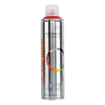 Pintura aerosol rojo seguridad, bote esbelto 400 ml, TRUPER