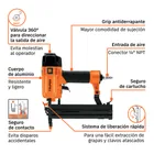 Engrapadora neumática, calibre 18, TRUPER 7
