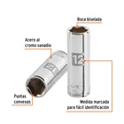Dado largo de 12 mm, 6 puntas, cuadro 1/4', TRUPER 2