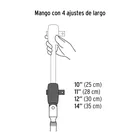 Matraca cuadro 3/8' telescópica de 14' con cabeza articulada 4