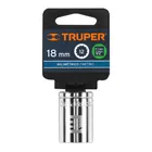 Dado de 18 mm, 12 puntas, cuadro 1/2', TRUPER 4