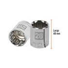 Dado de 26 mm, 12 puntas, cuadro 1/2', TRUPER 3