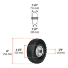 Rueda imponchable 10' para eje lateral, TRUPER 3