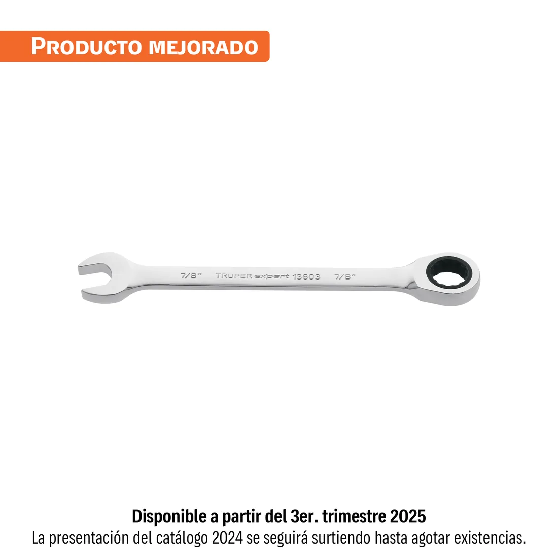 Llave combinada con matraca 7/8' x 281 mm largo, EXPERT