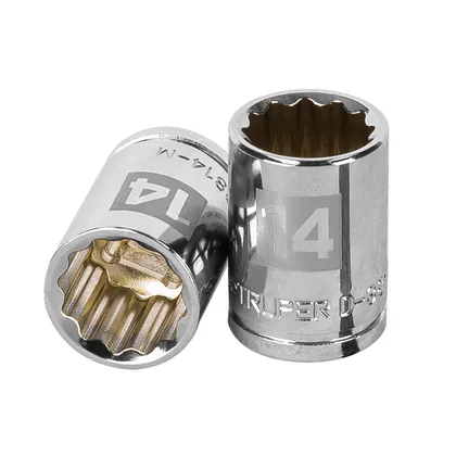 Dado de 14 mm, 12 puntas, cuadro 3/8', TRUPER