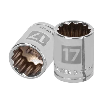 Dado de 17 mm, 12 puntas, cuadro 3/8', TRUPER