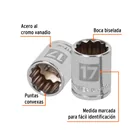 Dado de 17 mm, 12 puntas, cuadro 3/8', TRUPER 2
