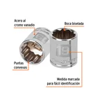 Dado de 19 mm, 12 puntas, cuadro 3/8', TRUPER 2