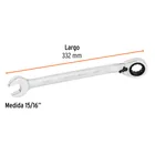 Llave combinada matraca reversible 15/16'x332mm largo,EXPERT 3